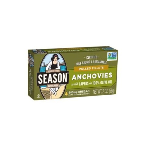 Anchoas con Alcaparras en Aceite de Oliva Season 56 Gr