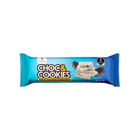 Choc&cookies Chocolate Blanco con Galleta Consinee 35 Gr