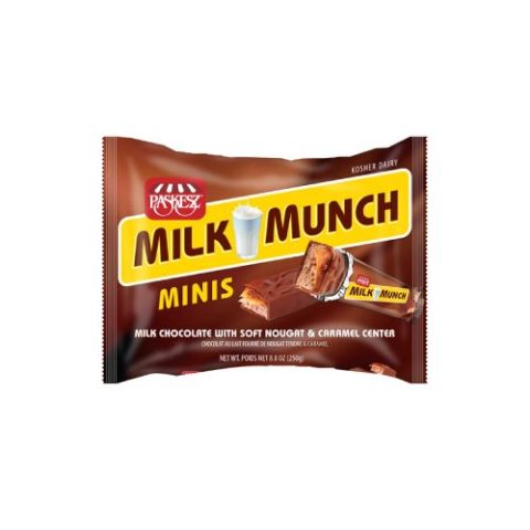 Milk Munch Mini Chocolate con Leche Turron y Caramelo Paskesz 250 Gr