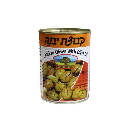 Aceitunas Verdes Quebradas Spicy Kvuzat Yavne 560 Gr — Aceitunas y Pepinillos, Latas y Frascos