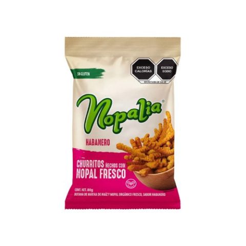 Churritos de Nopal Habanero Nopalia 80 Gr