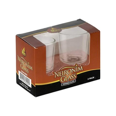 Vasos Neironim de Cristal para Velas Ner Mitzvah 2 Pzas