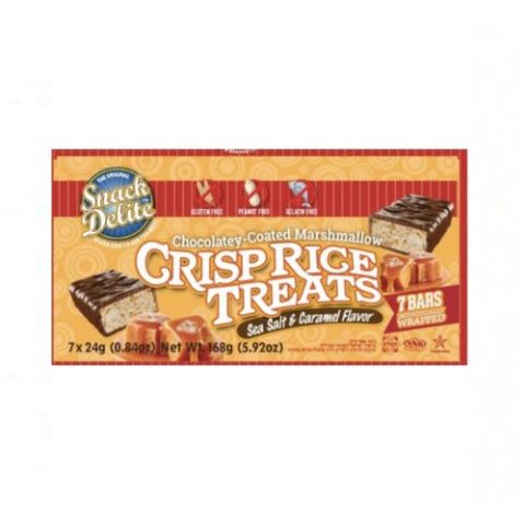 Barras de Arroz y Malvavisco con Caramelo Snack Delite 8 Pzas