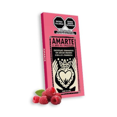 Chocolate Semiamargo con Frambuesa Amarte 80 Gr