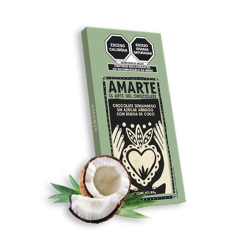 Chocolate Semiamargo con Bebida de Coco Amarte 80 Gr — Chocolates y Bombones
