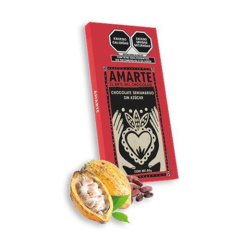 Chocolate Semiamargo Sin Azúcar Amarte 80 Gr