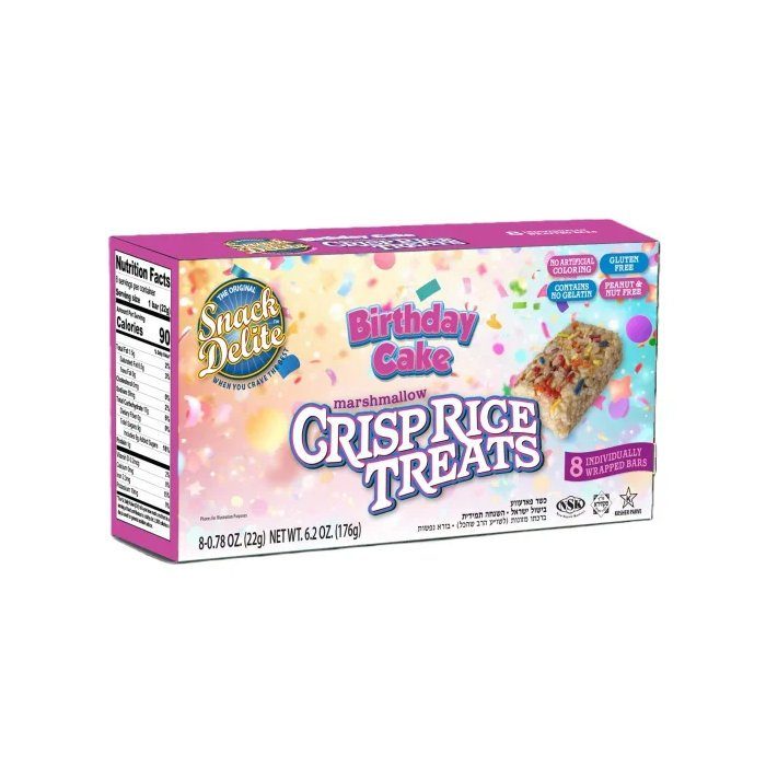Barras de Arroz y Malvavisco Birthday Cake Snack Delite 8 Pzas — Galletas y Barritas