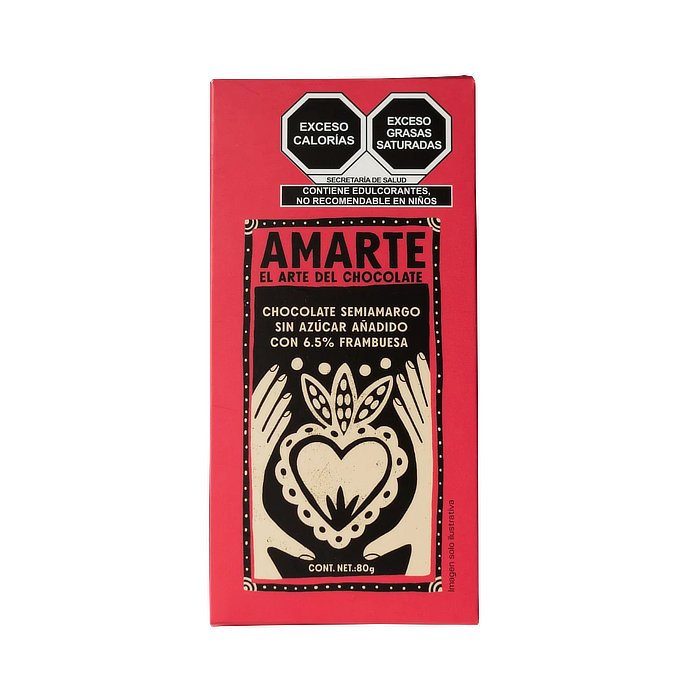 Chocolate Semiamargo con Frambuesa Amarte 80 Gr — Chocolates y Bombones