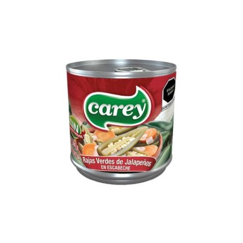 Rajas Verdes de Jalapeño en Escabeche Carey 380 Gr