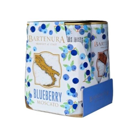 Vino Moscato Blueberry Bartenura Lata Pack 4/250 Ml