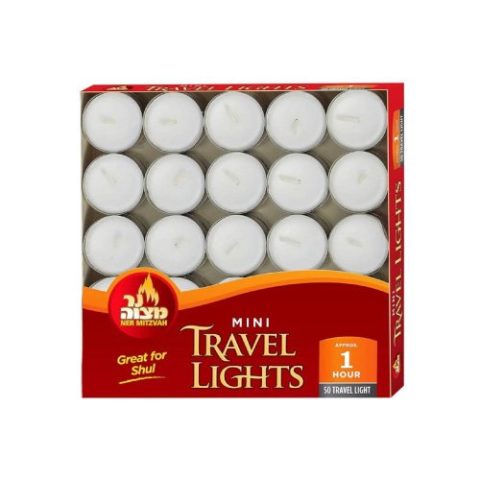 Mini Velas Viajeras 1 Hr Ner Mitzvah 50 Pzas