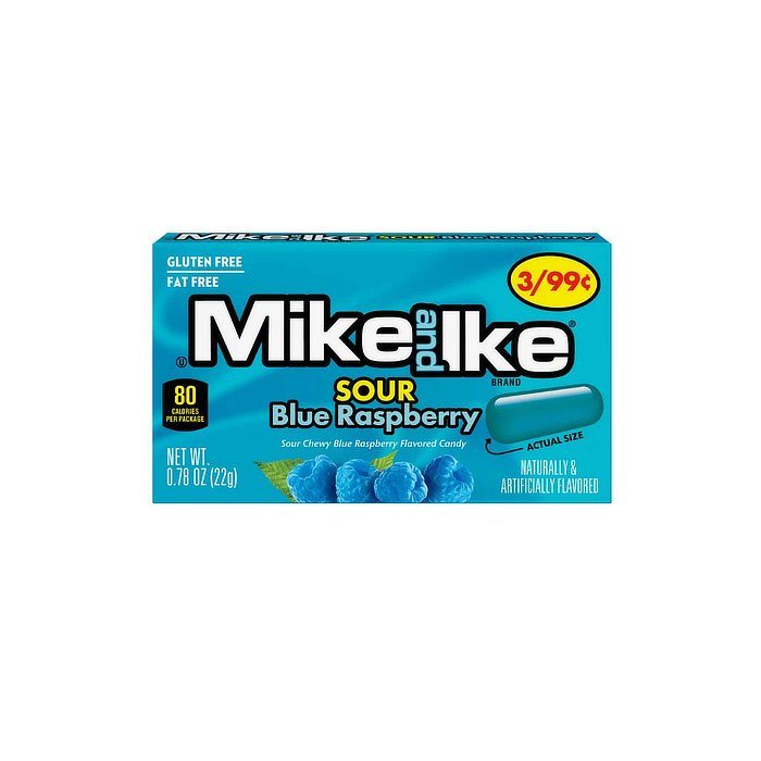 Mike And Ike Sour Blue Raspberry 22 Gr — Dulces y Golosinas
